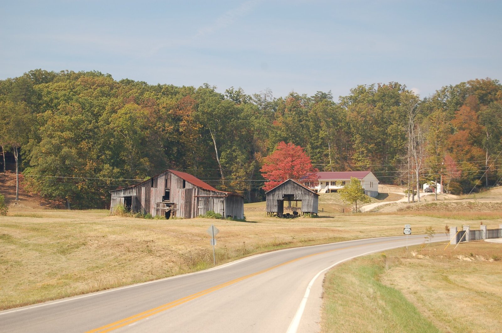 Autumn color filling the Red River Valley along the scenic byway