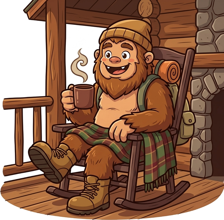 The Gorge Sasquatch enjoying cabin life